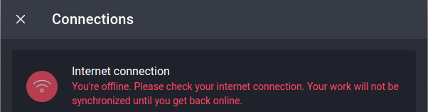 Failed WiFi connection window