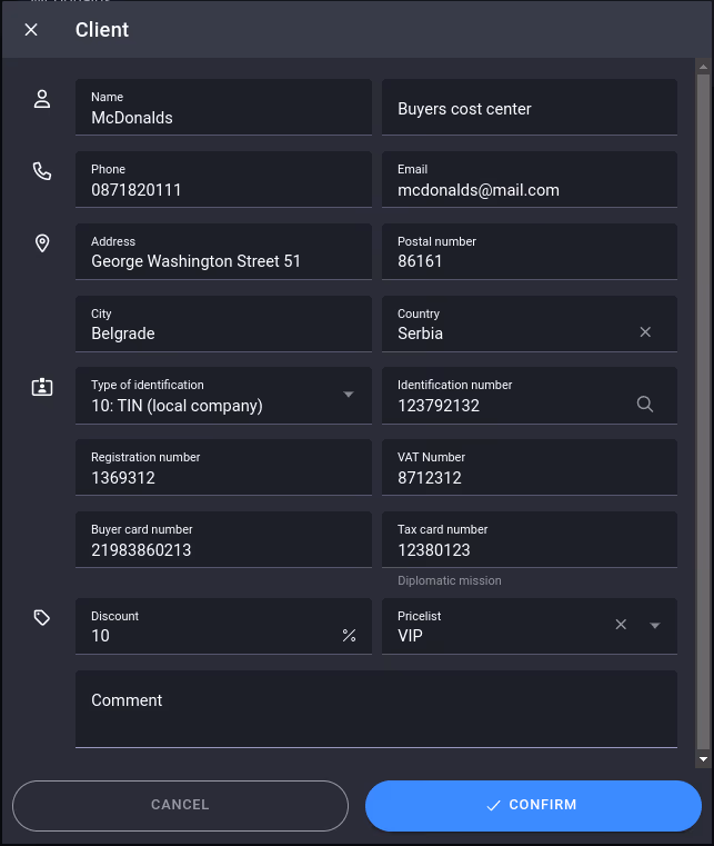 Add client complete