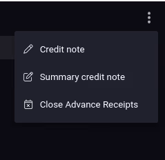 Advanced options menu