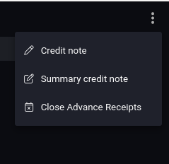 Advanced options menu