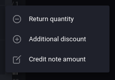 Credit note options