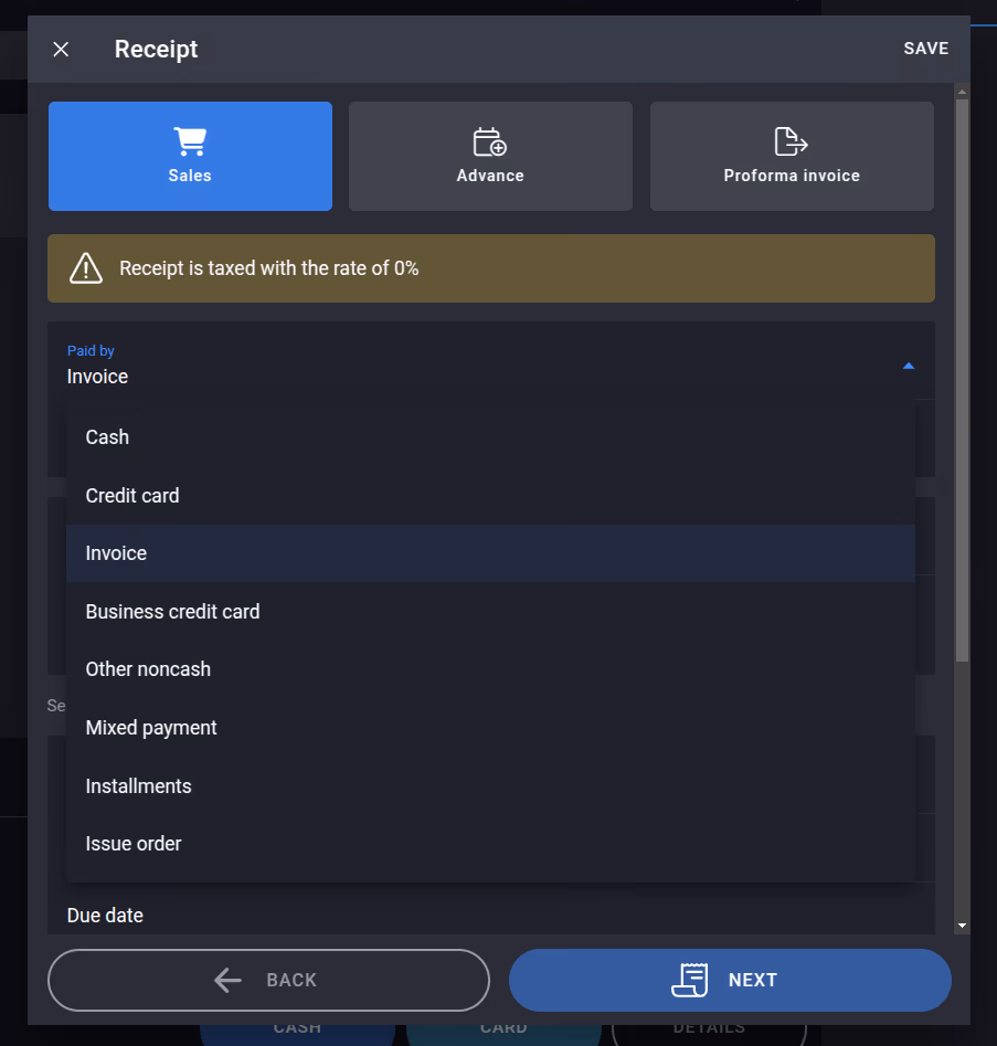 Payment options