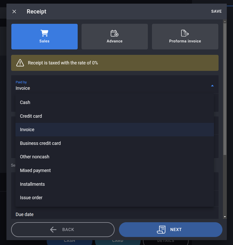 Payment options