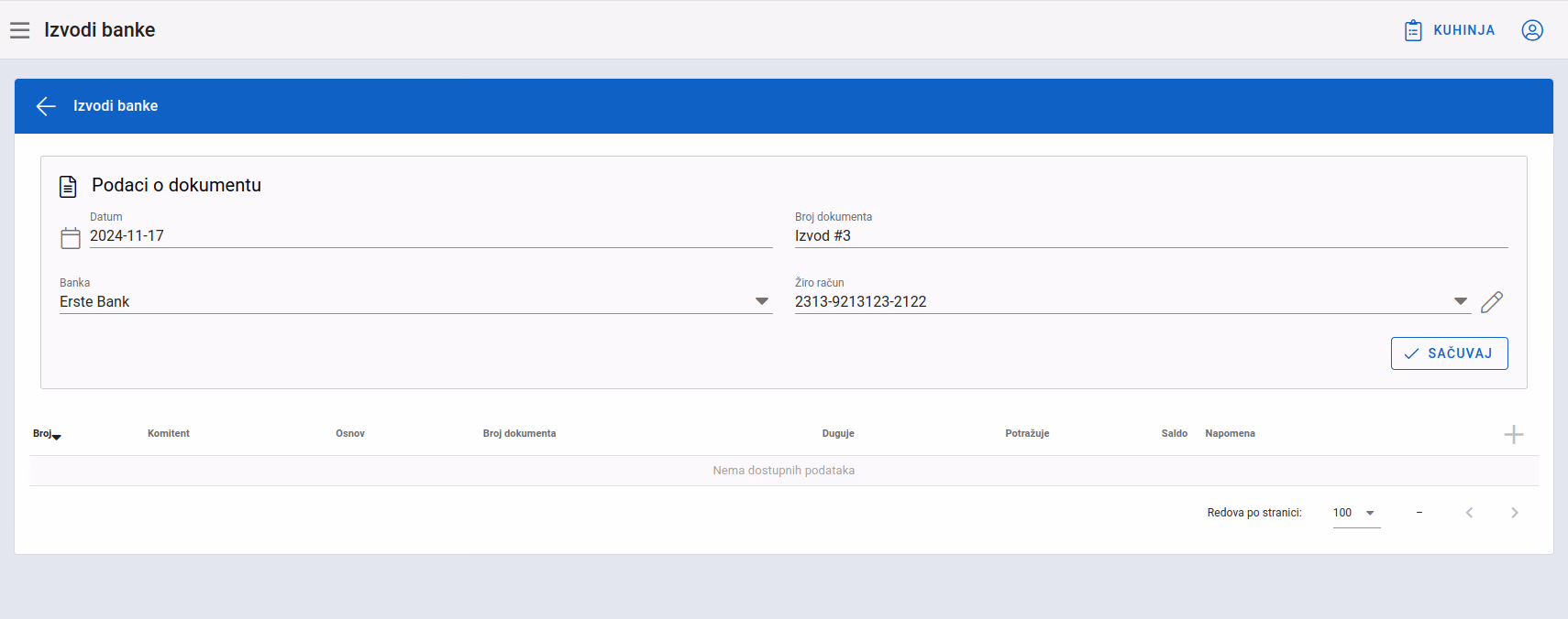 Add bank statement filled