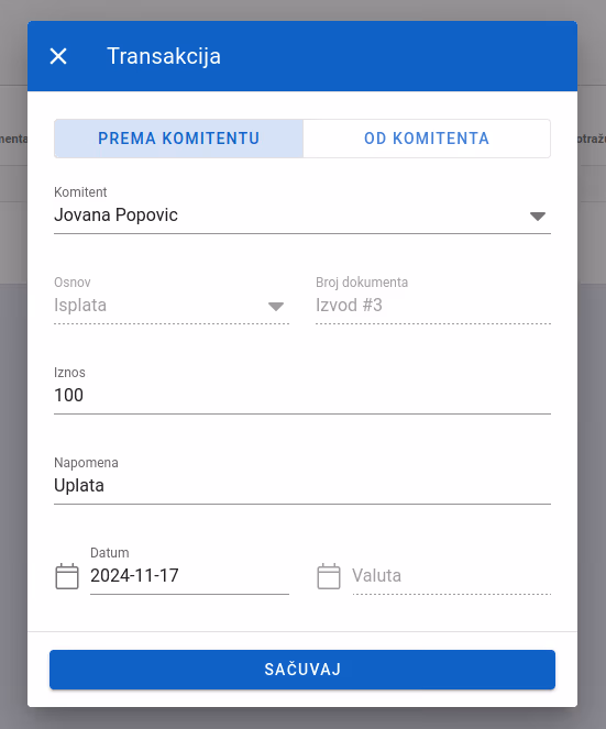 Edit transaction