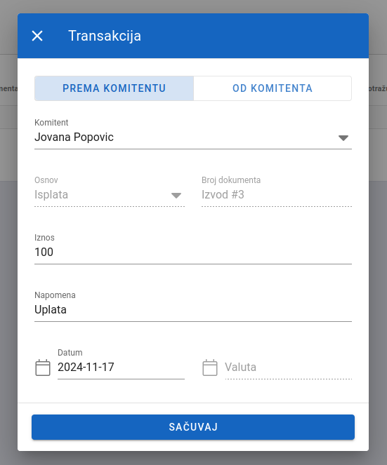 Add transaction