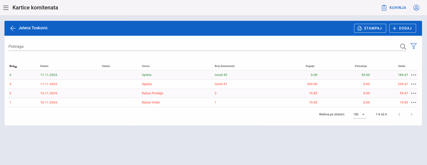 All transactions for a client