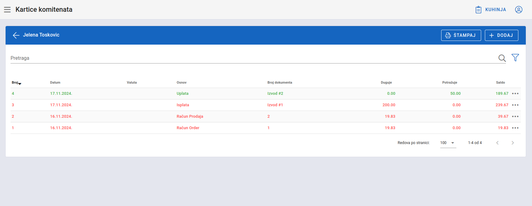 All transactions for a client