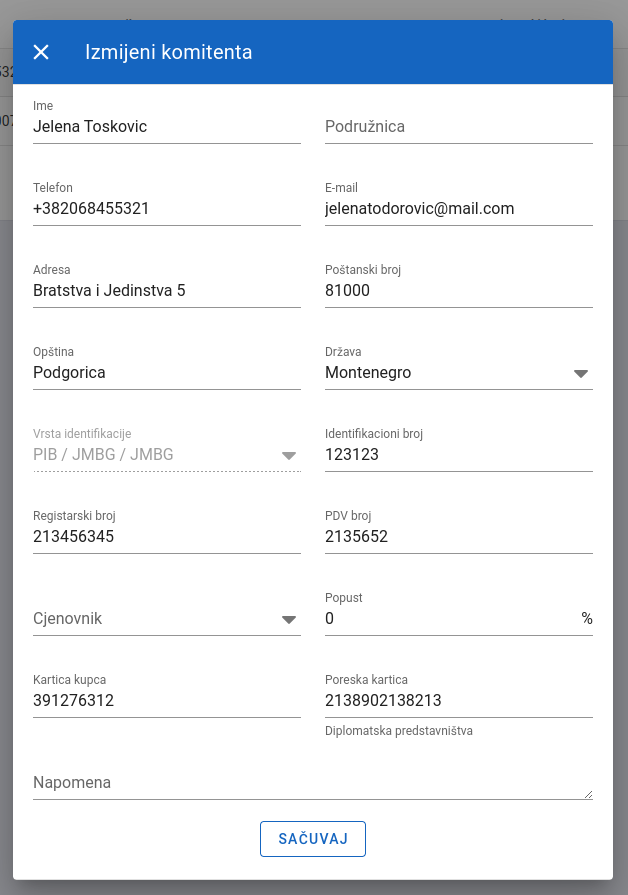 Edit client