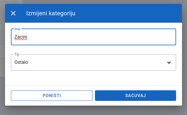 Edit category
