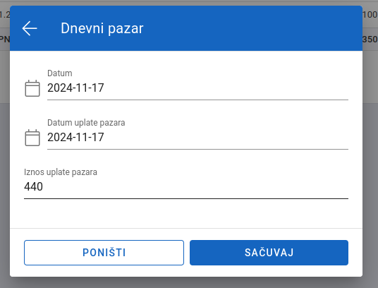 Add daily cash