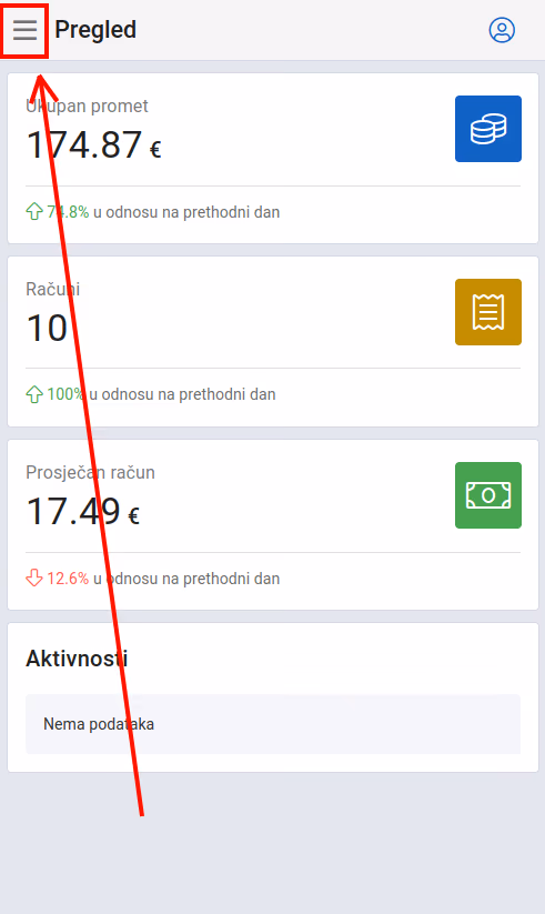 Mobile navigation access button