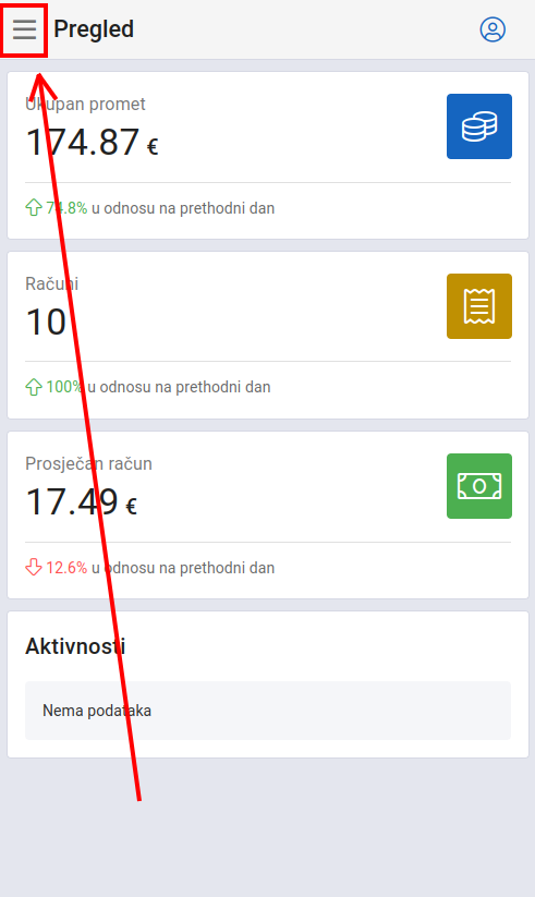 Mobile navigation access button