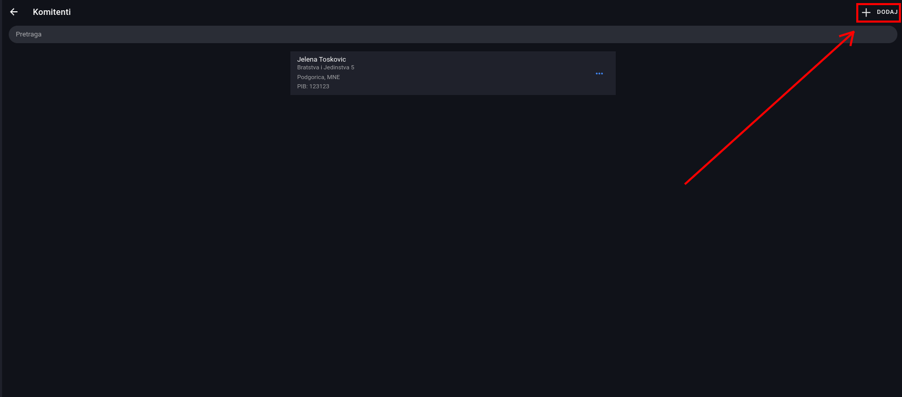 Add article button