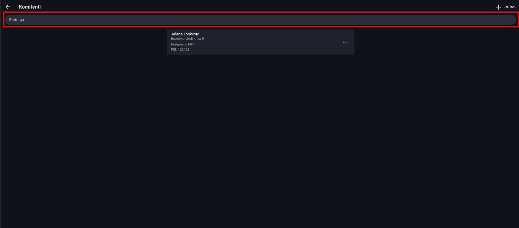Search clients