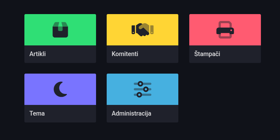 Options screen