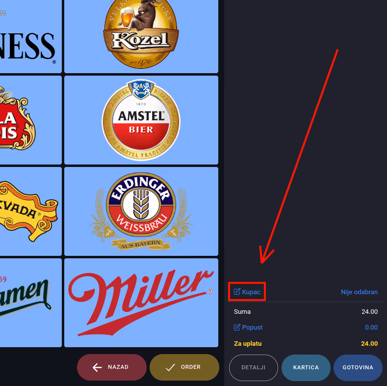Add client button
