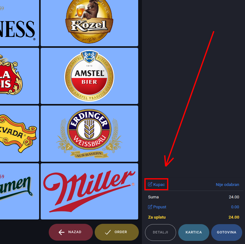 Add client button