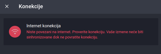 Internet connection window