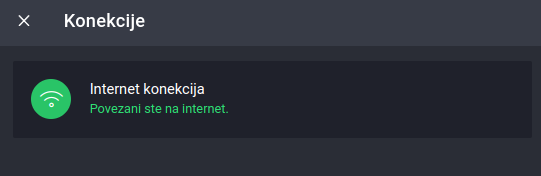 Internet connection window