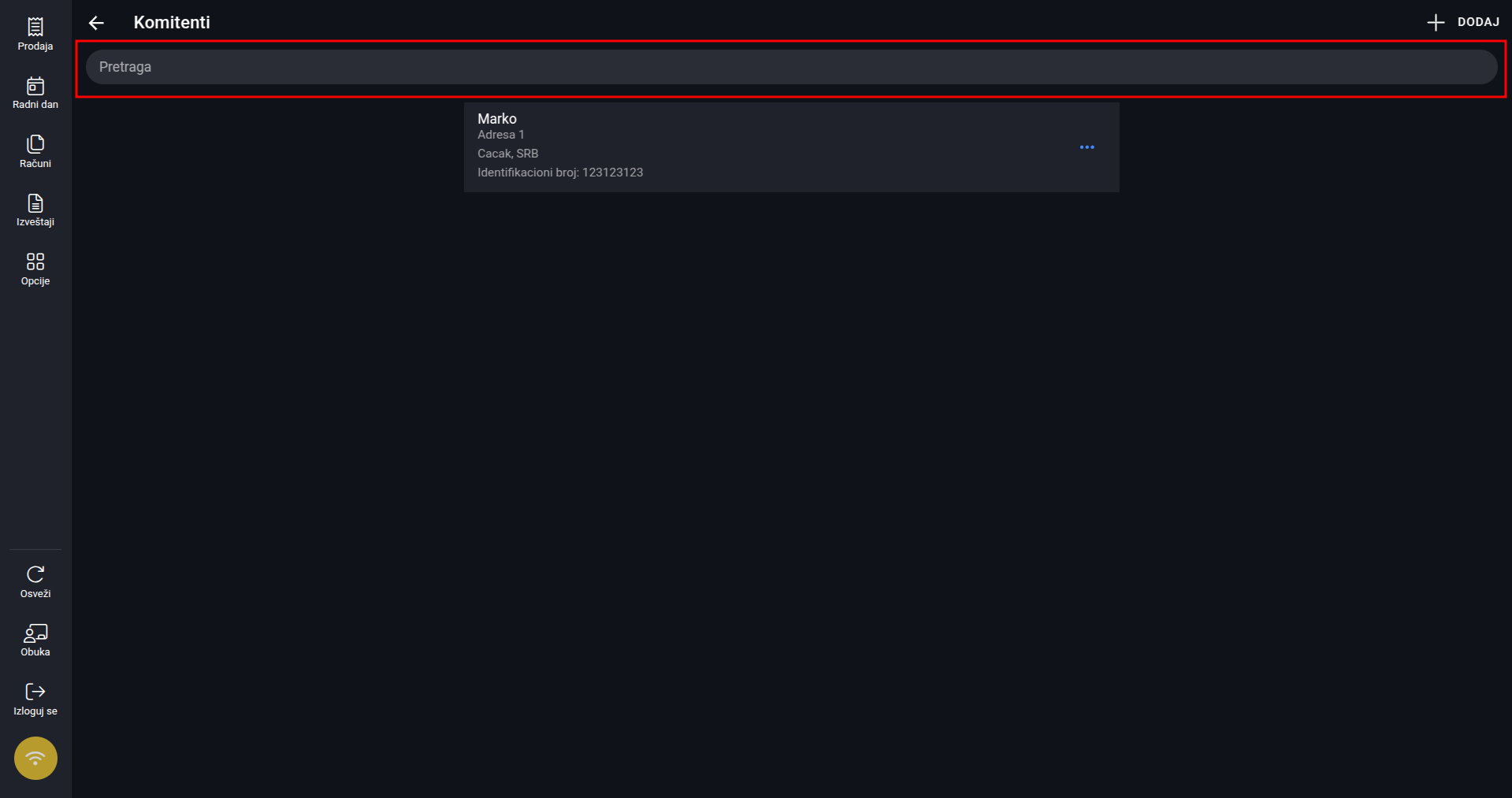 Search clients