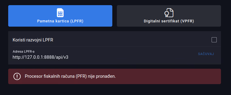 PFR settings