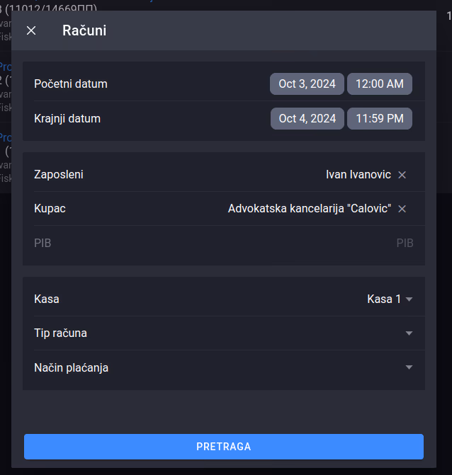 Filter inputs