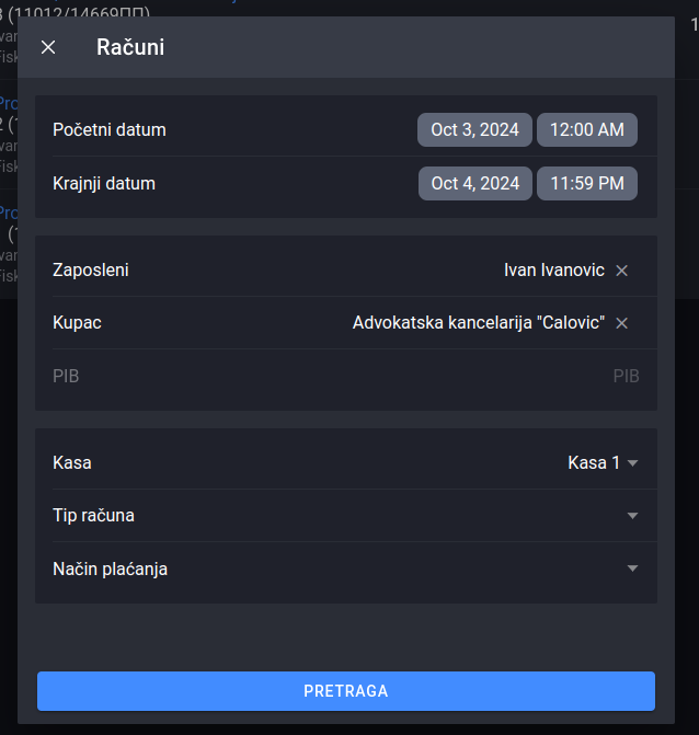 Filter inputs