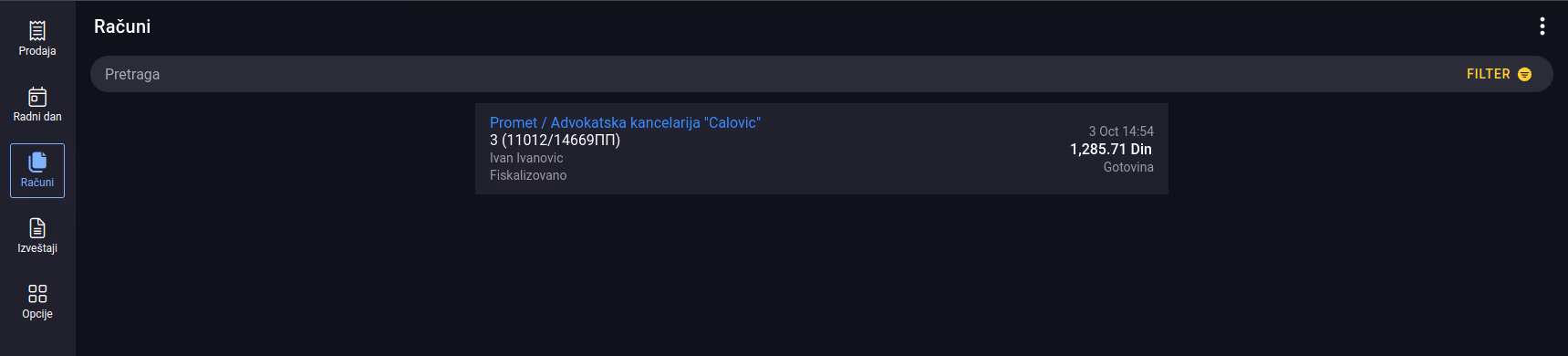 Filter results