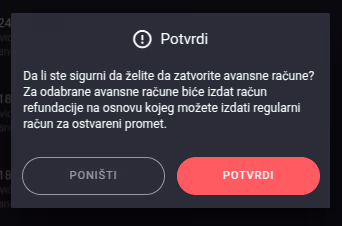 Confirm closing