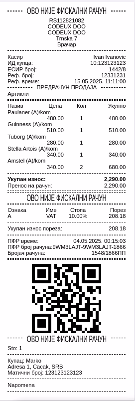Invoice receipt
