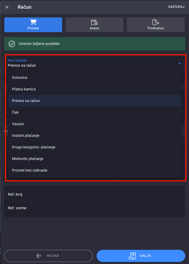 Payment options