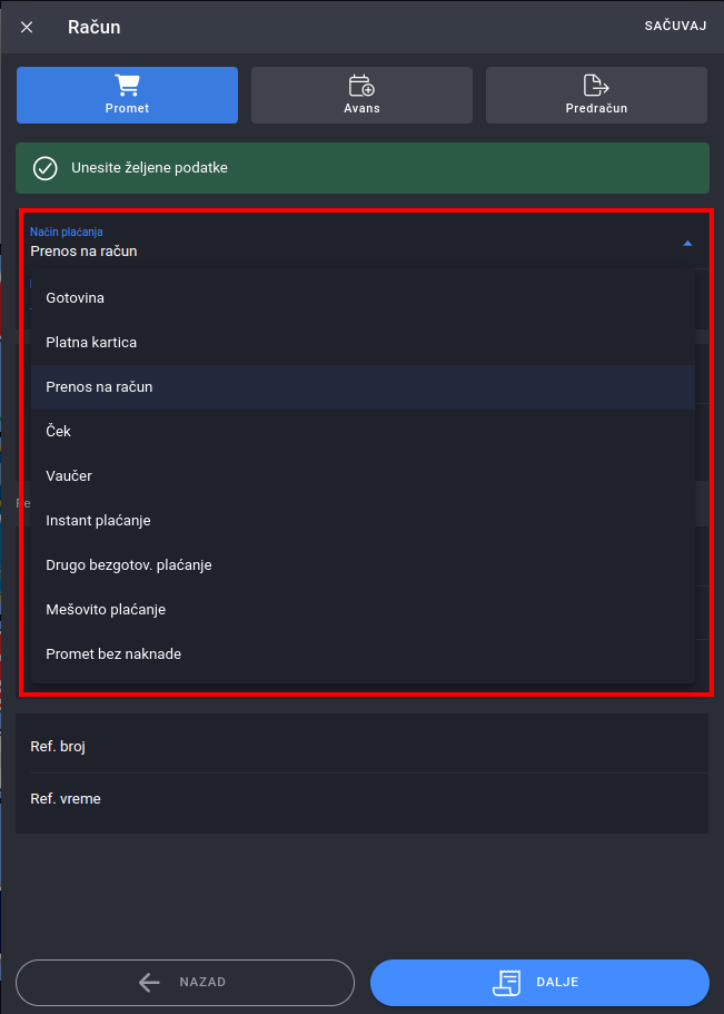 Payment options