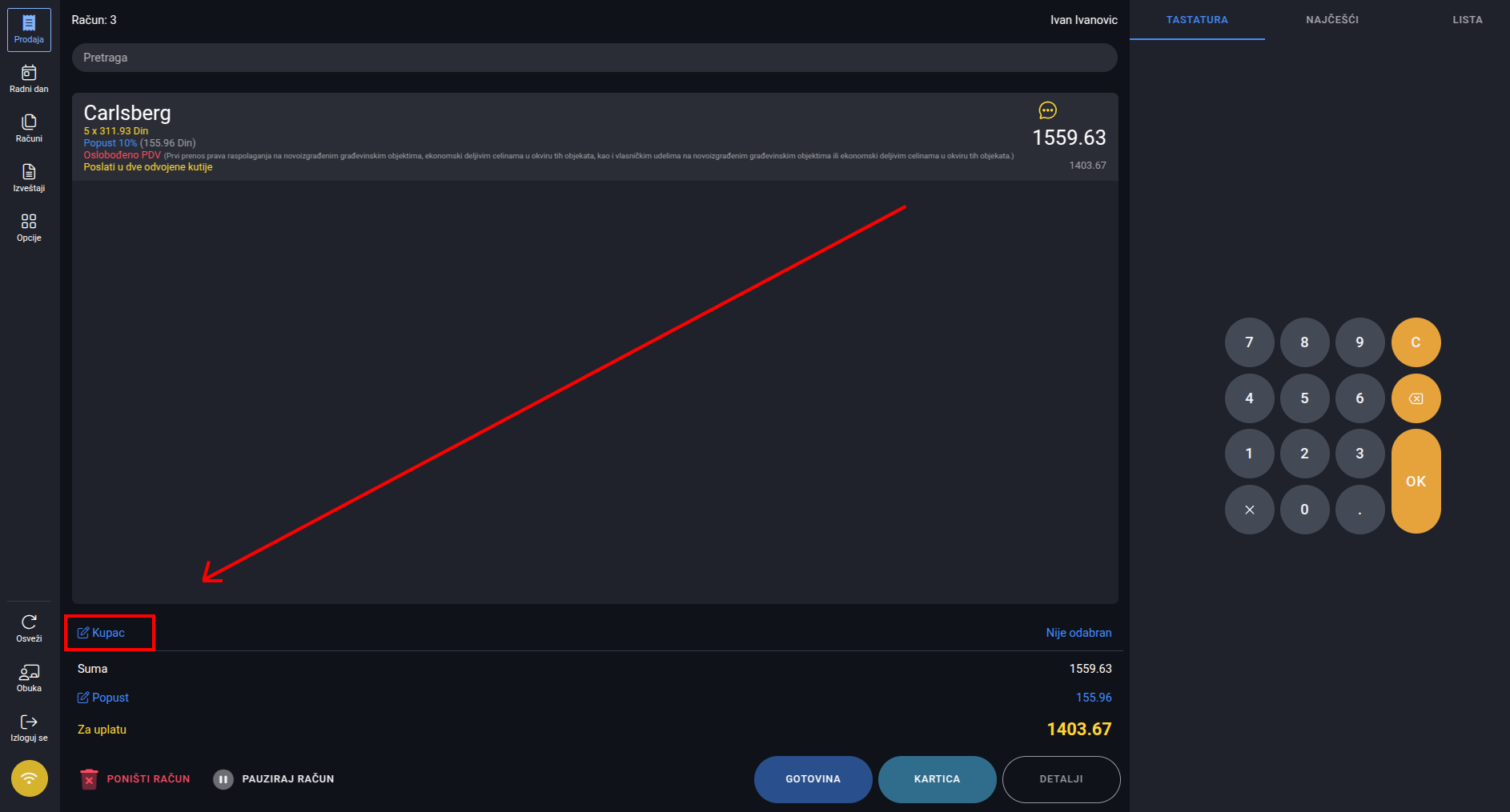 Add client button